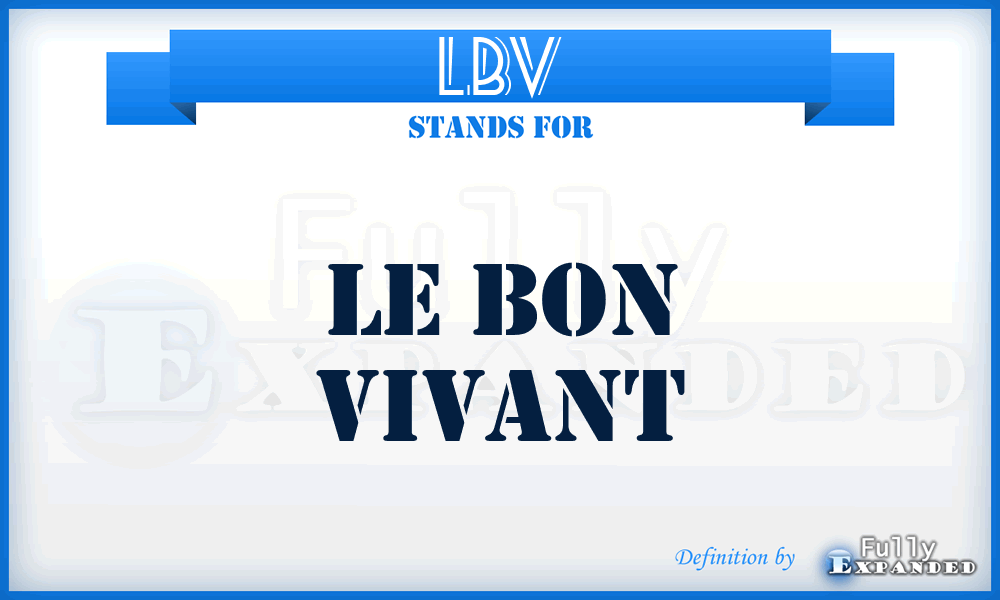 LBV - Le Bon Vivant