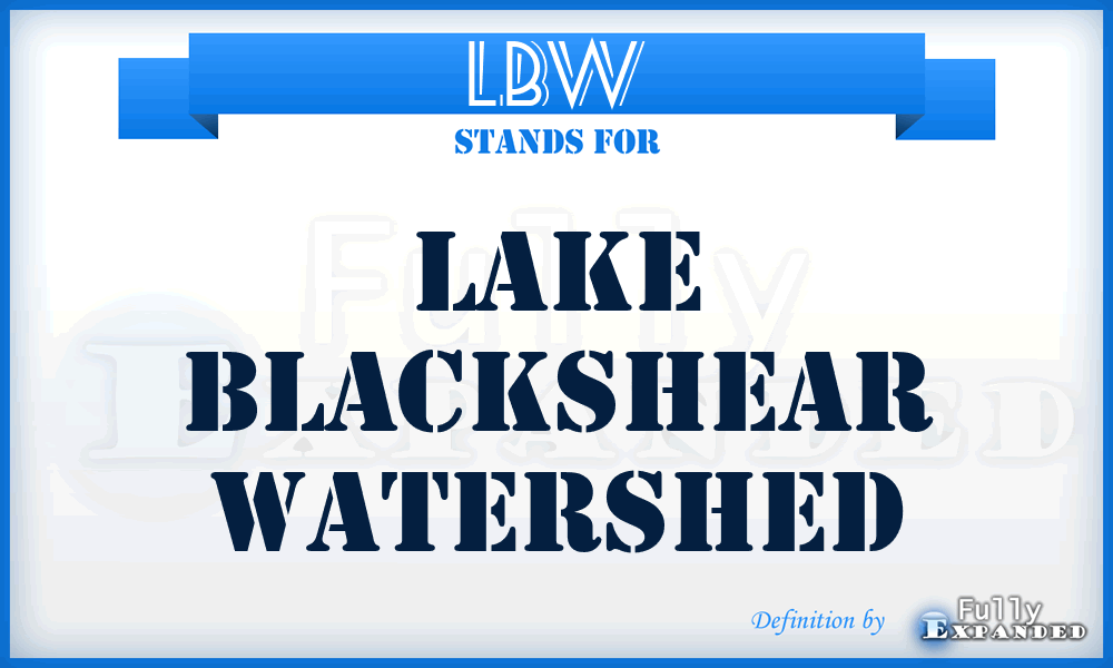 LBW - Lake Blackshear Watershed