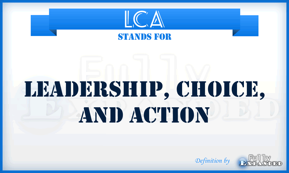 LCA - Leadership, Choice, and Action