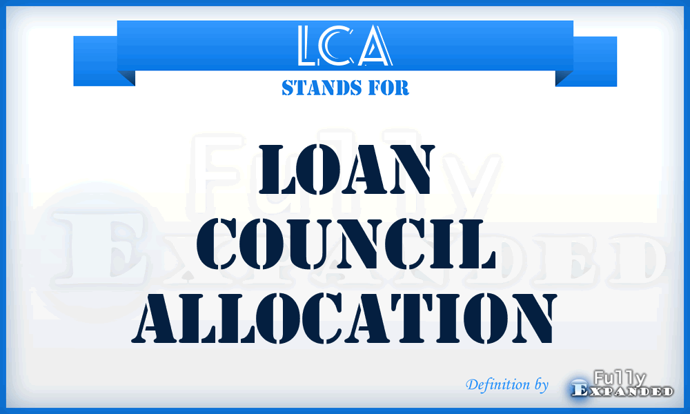 LCA - Loan Council Allocation