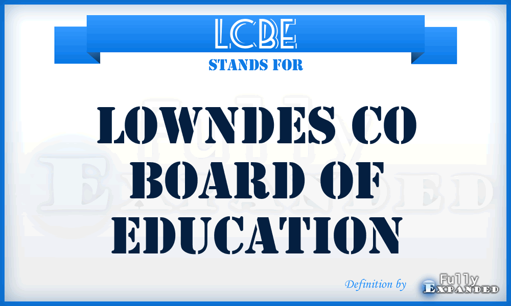 LCBE - Lowndes Co Board of Education