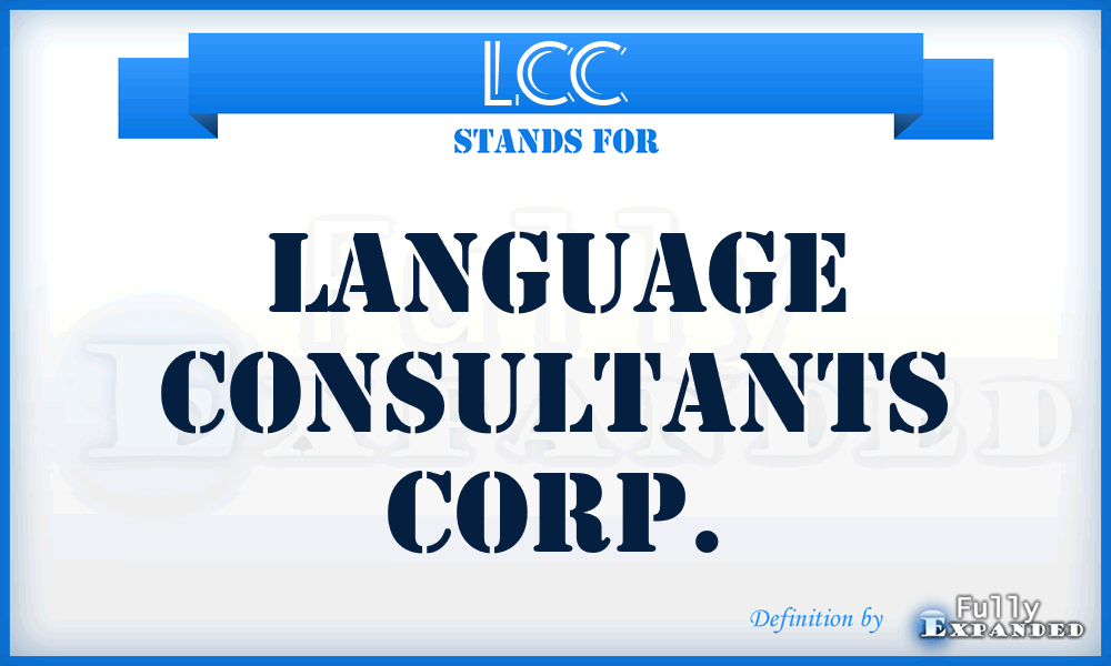 LCC - Language Consultants Corp.