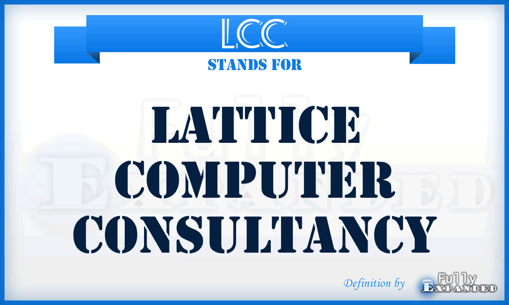 LCC - Lattice Computer Consultancy