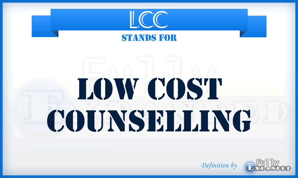 LCC - Low Cost Counselling