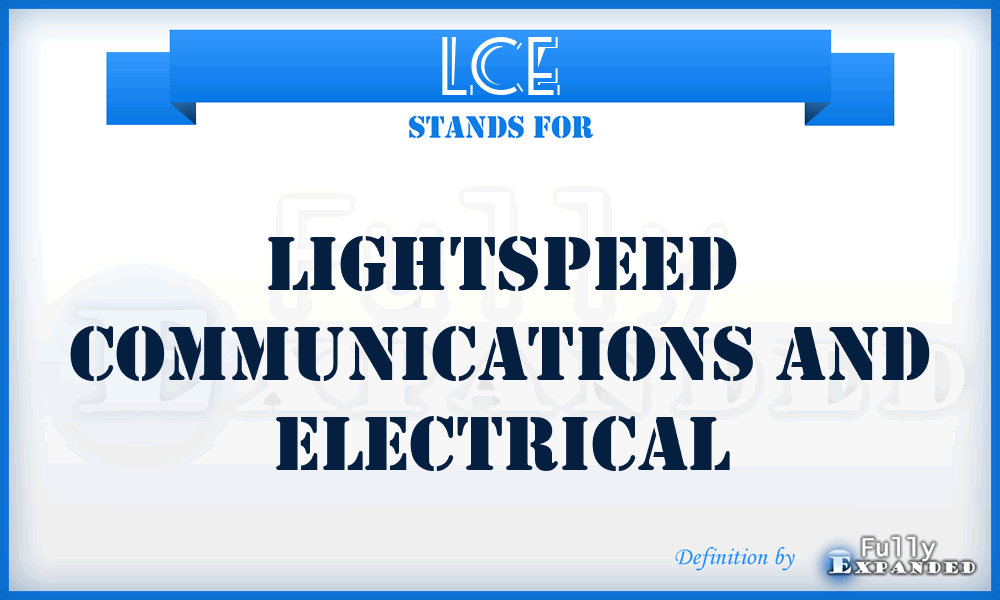 LCE - Lightspeed Communications and Electrical