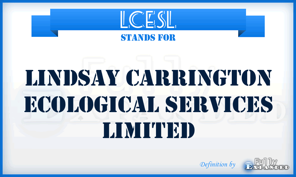 LCESL - Lindsay Carrington Ecological Services Limited