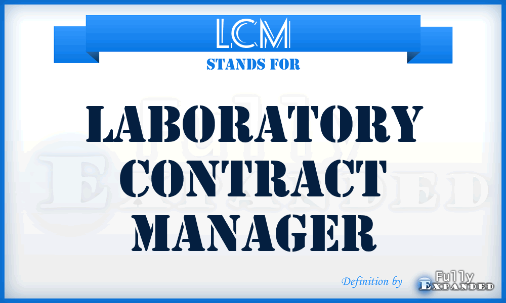 LCM - laboratory contract manager