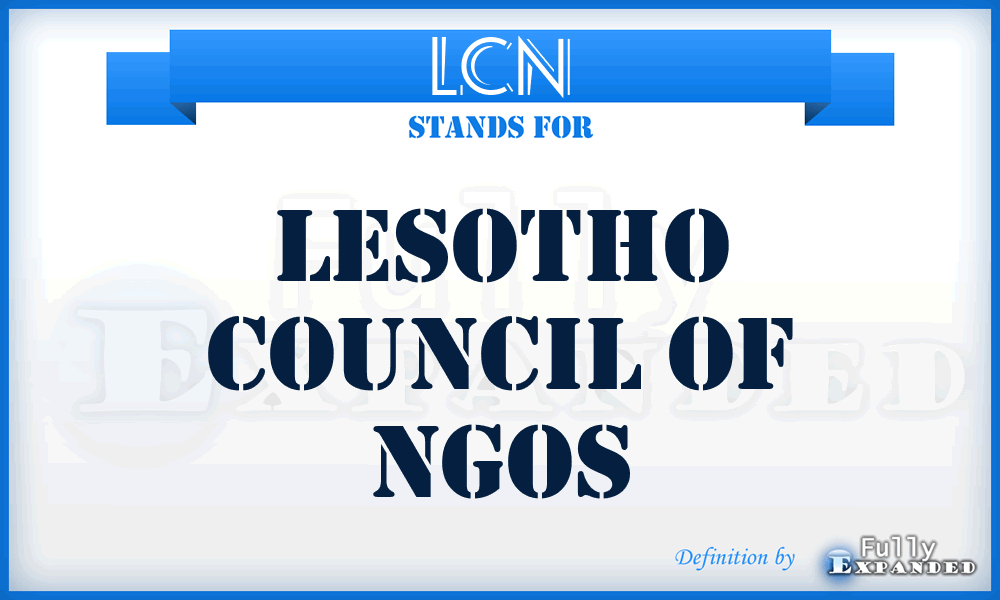 LCN - Lesotho Council of NGOs