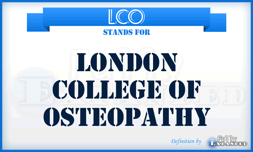 LCO - London College of Osteopathy