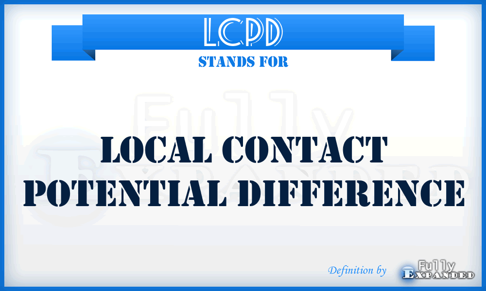LCPD - local contact potential difference