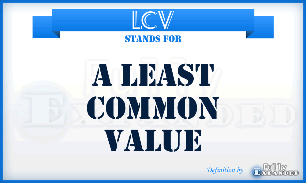 LCV - A Least Common Value