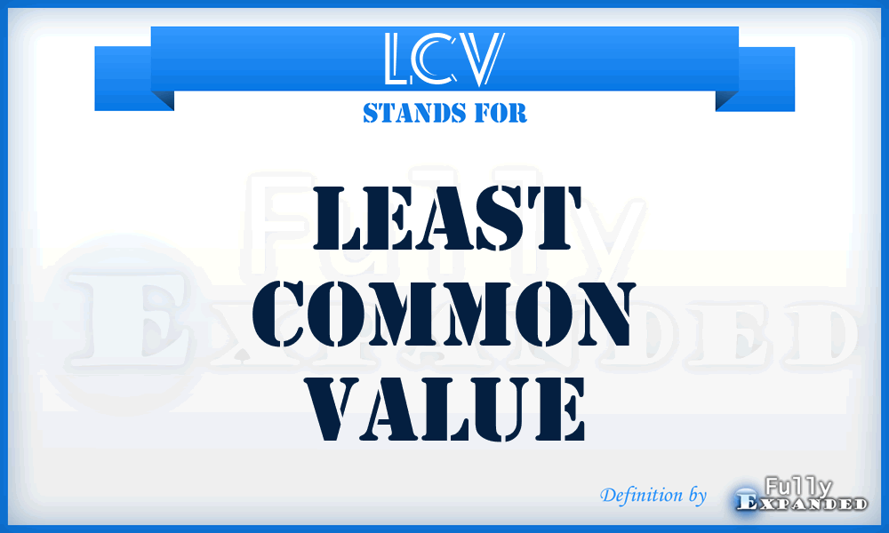 LCV - Least Common Value