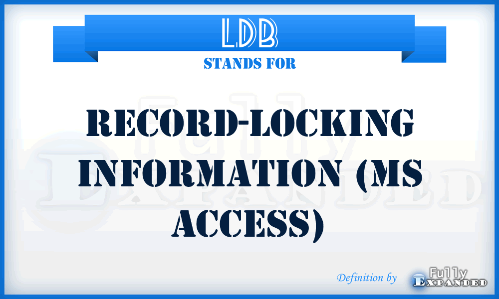 LDB - Record-locking information (MS Access)