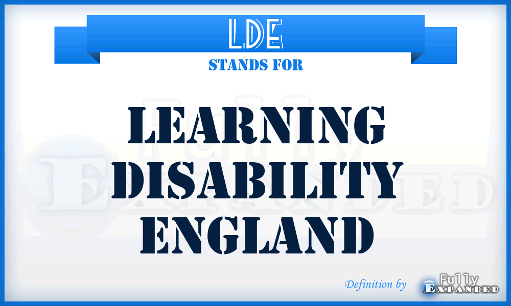 LDE - Learning Disability England