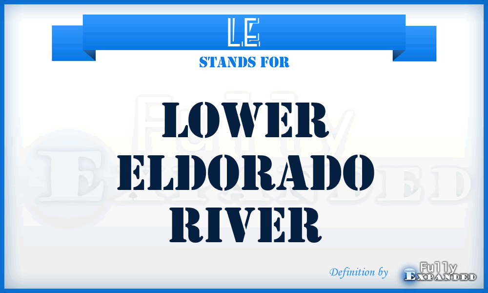LE - Lower Eldorado River