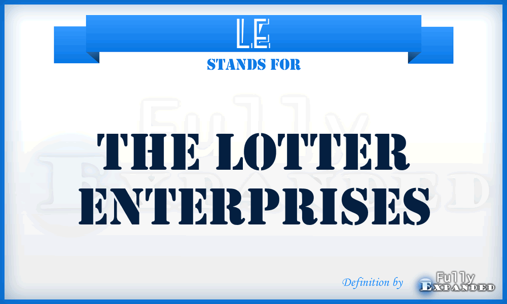 LE - The Lotter Enterprises