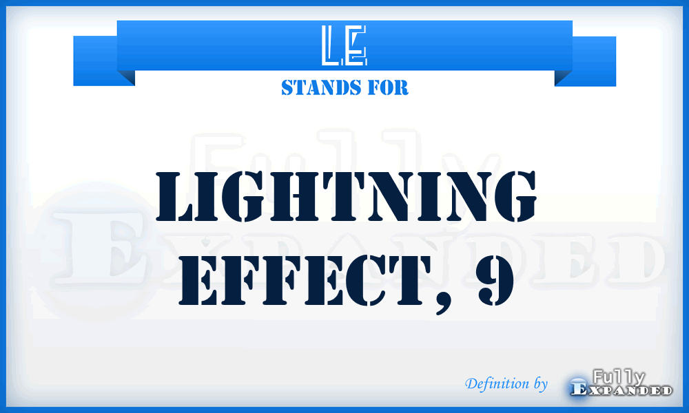 LE - lightning effect, 9