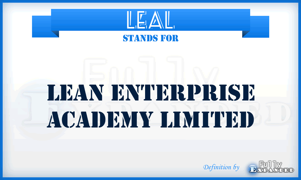 LEAL - Lean Enterprise Academy Limited