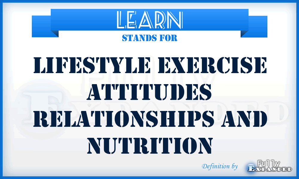 LEARN - Lifestyle Exercise Attitudes Relationships And Nutrition
