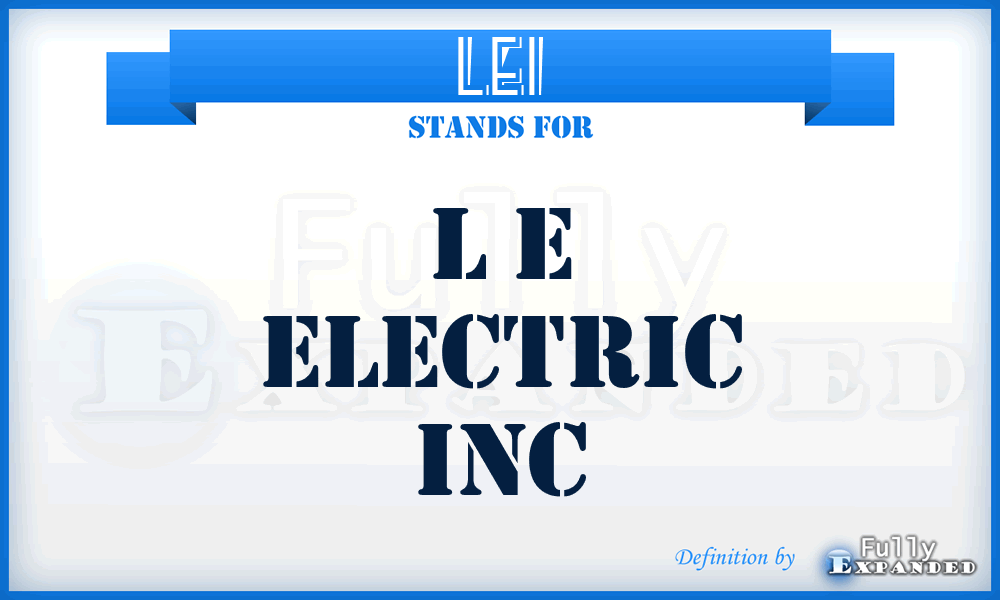 LEI - L e Electric Inc