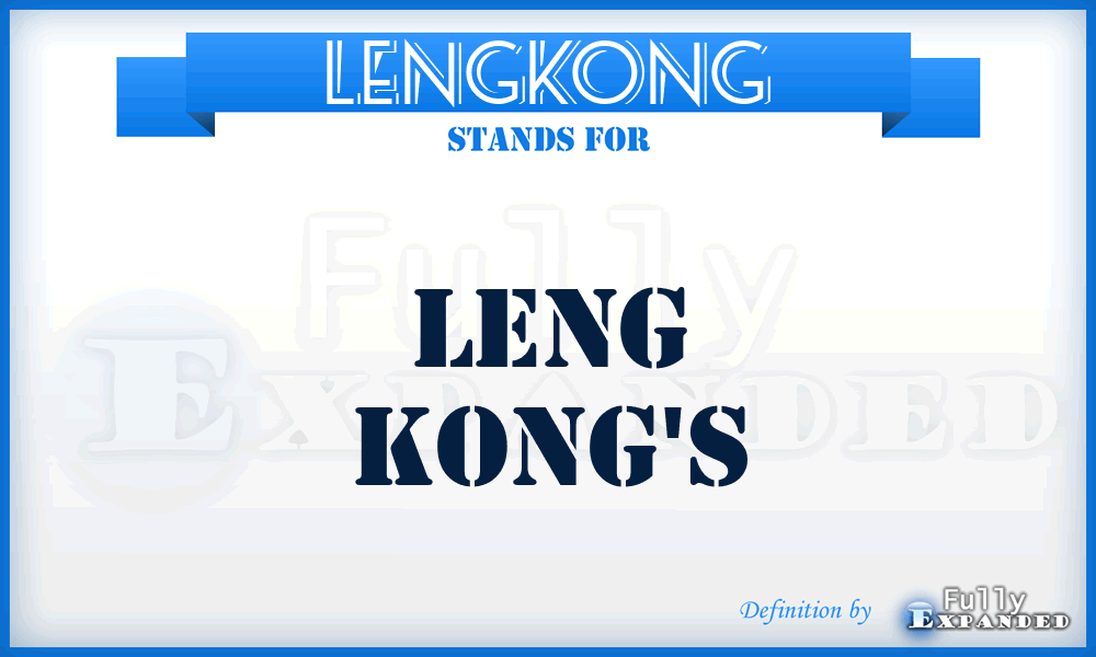 LENGKONG - Leng Kong's