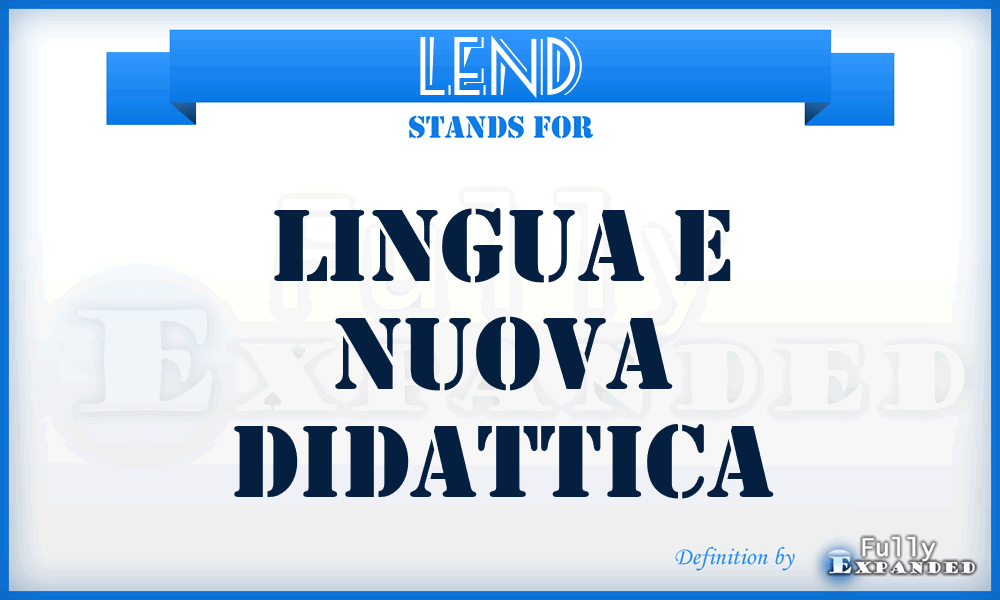 LEND - Lingua e Nuova Didattica