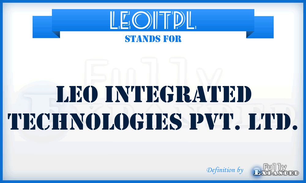 LEOITPL - LEO Integrated Technologies Pvt. Ltd.