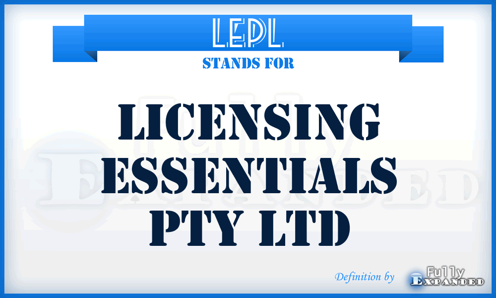 LEPL - Licensing Essentials Pty Ltd