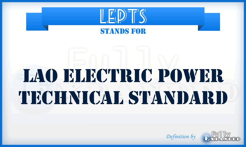 LEPTS - Lao Electric Power Technical Standard
