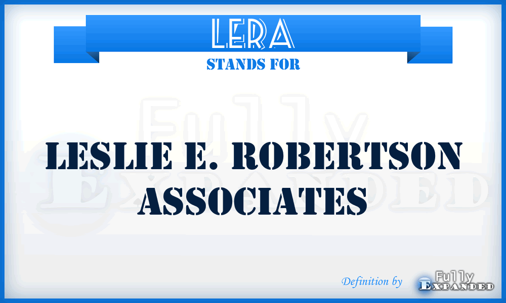 LERA - Leslie E. Robertson Associates