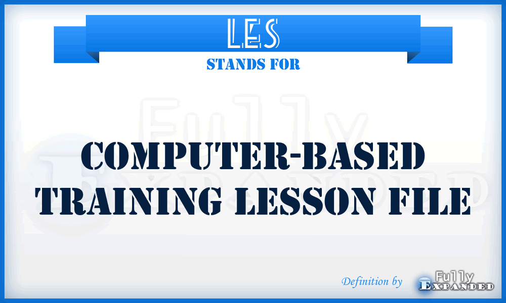 LES - Computer-based training LESson file