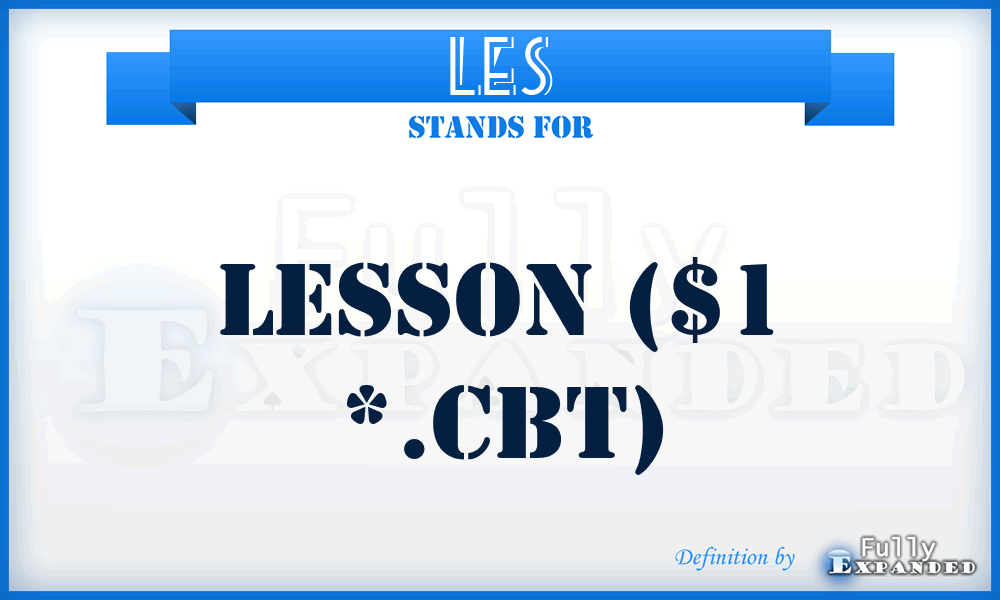 LES - Lesson ($1 *.cbt)
