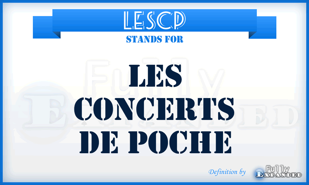 LESCP - LES Concerts de Poche