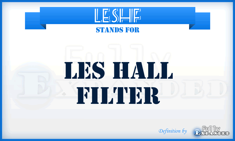 LESHF - LES Hall Filter