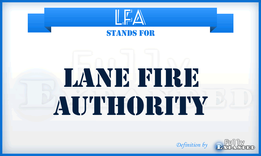 LFA - Lane Fire Authority