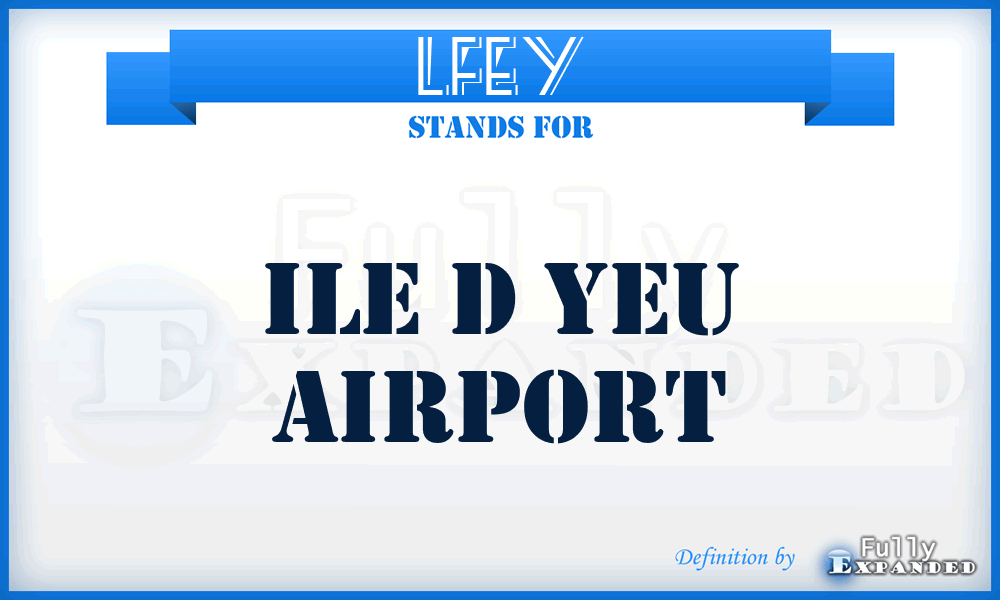 LFEY - Ile D Yeu airport