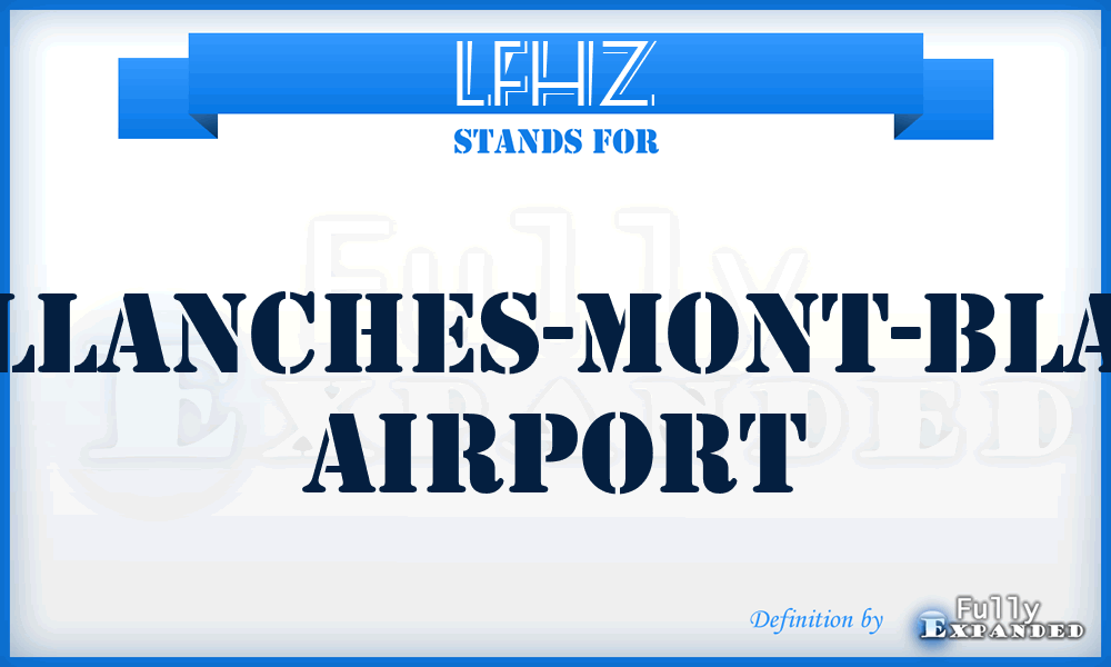 LFHZ - Sallanches-Mont-Blanc airport