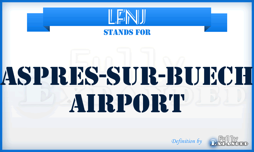 LFNJ - Aspres-Sur-Buech airport