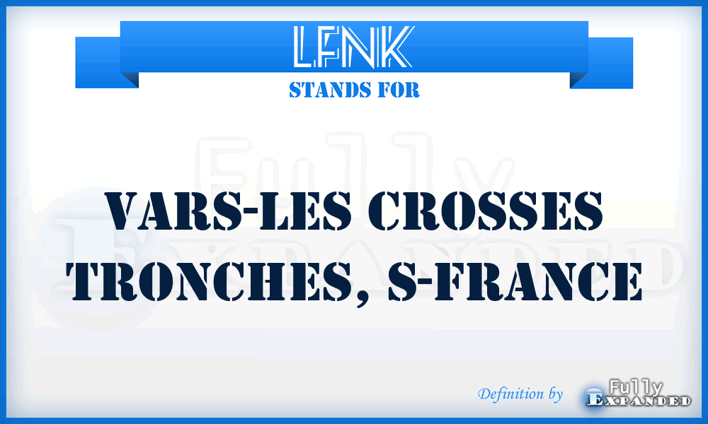 LFNK - Vars-Les Crosses Tronches, S-France