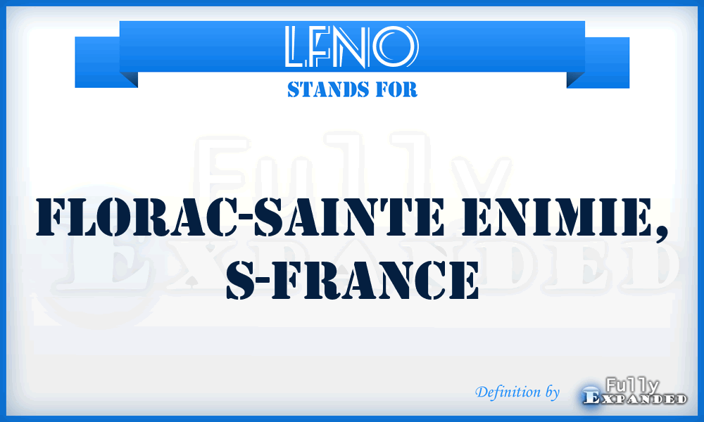 LFNO - Florac-Sainte Enimie, S-France