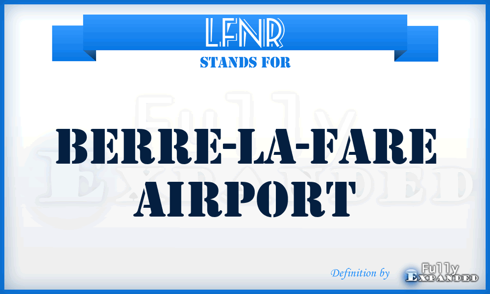 LFNR - Berre-La-Fare airport