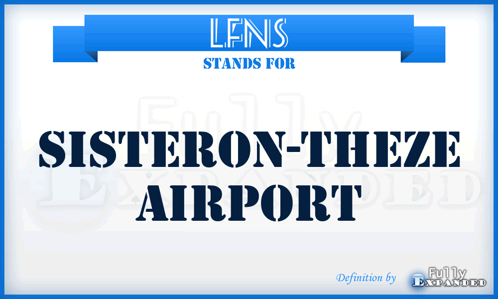 LFNS - Sisteron-Theze airport