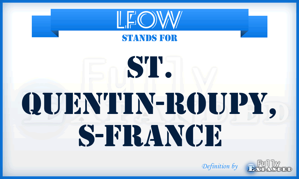 LFOW - St. Quentin-Roupy, S-France