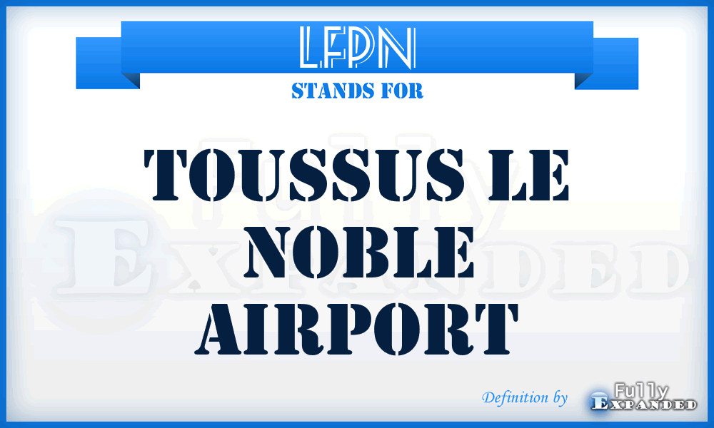 LFPN - Toussus Le Noble airport