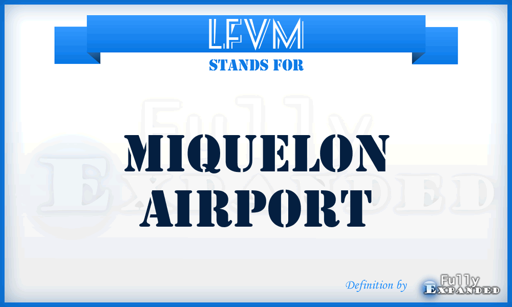 LFVM - Miquelon airport