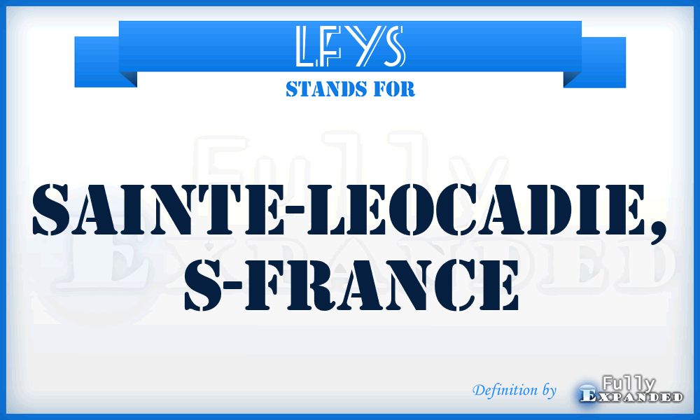 LFYS - Sainte-Leocadie, S-France