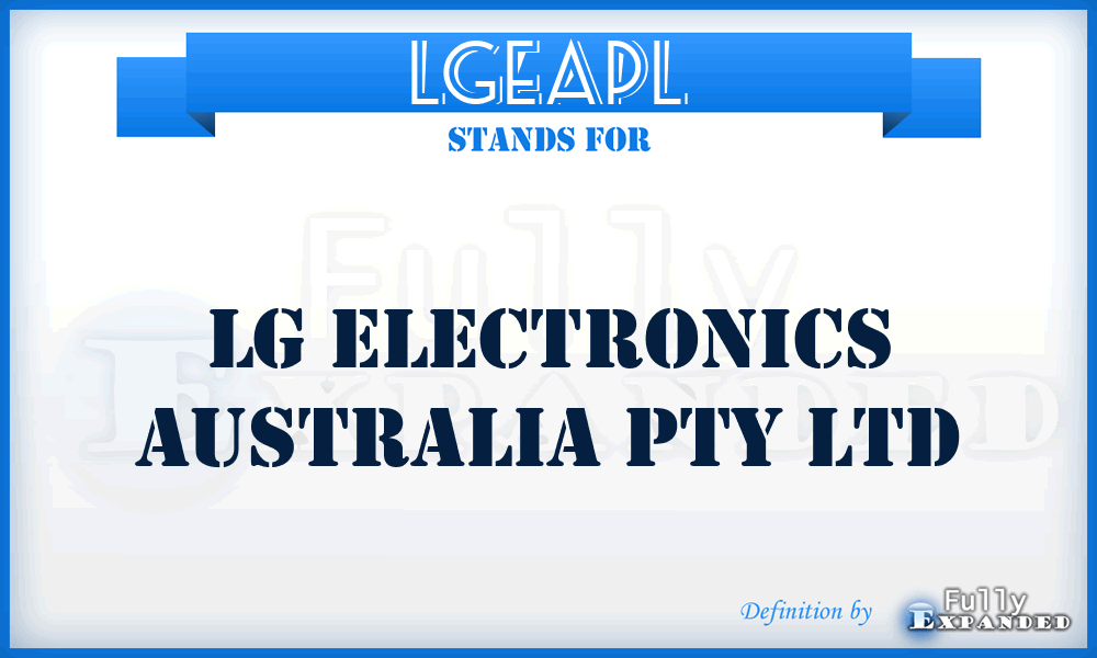 LGEAPL - LG Electronics Australia Pty Ltd