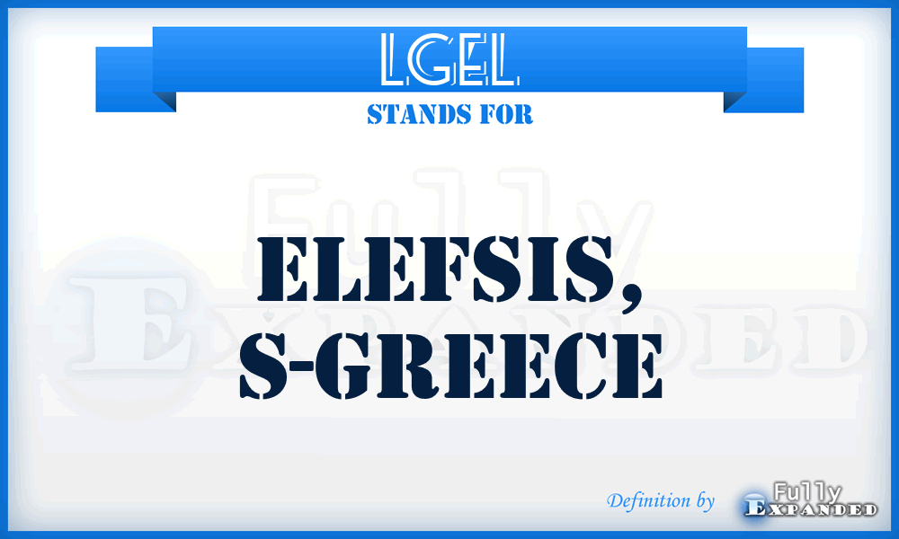 LGEL - Elefsis, S-Greece