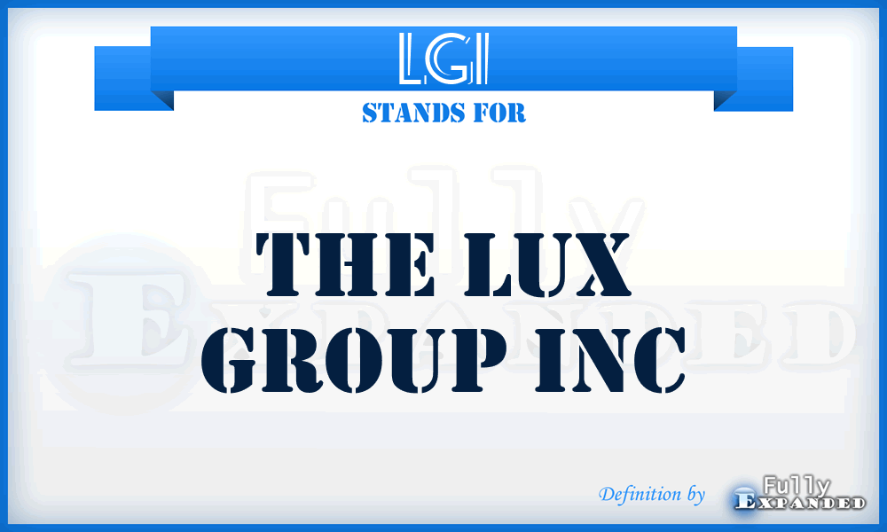 LGI - The Lux Group Inc