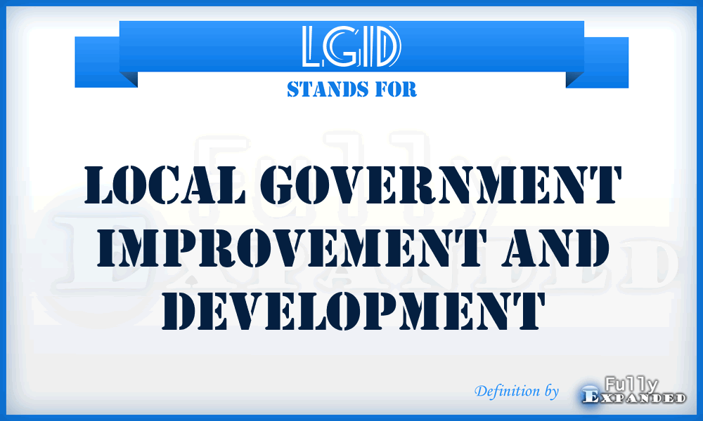 LGID - Local Government Improvement and Development